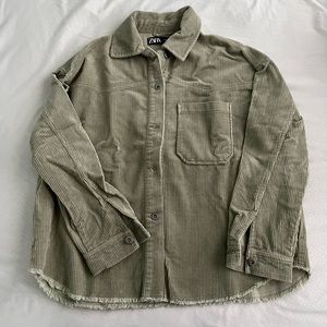 Zara Green Corduroy Overshirt / Shacket